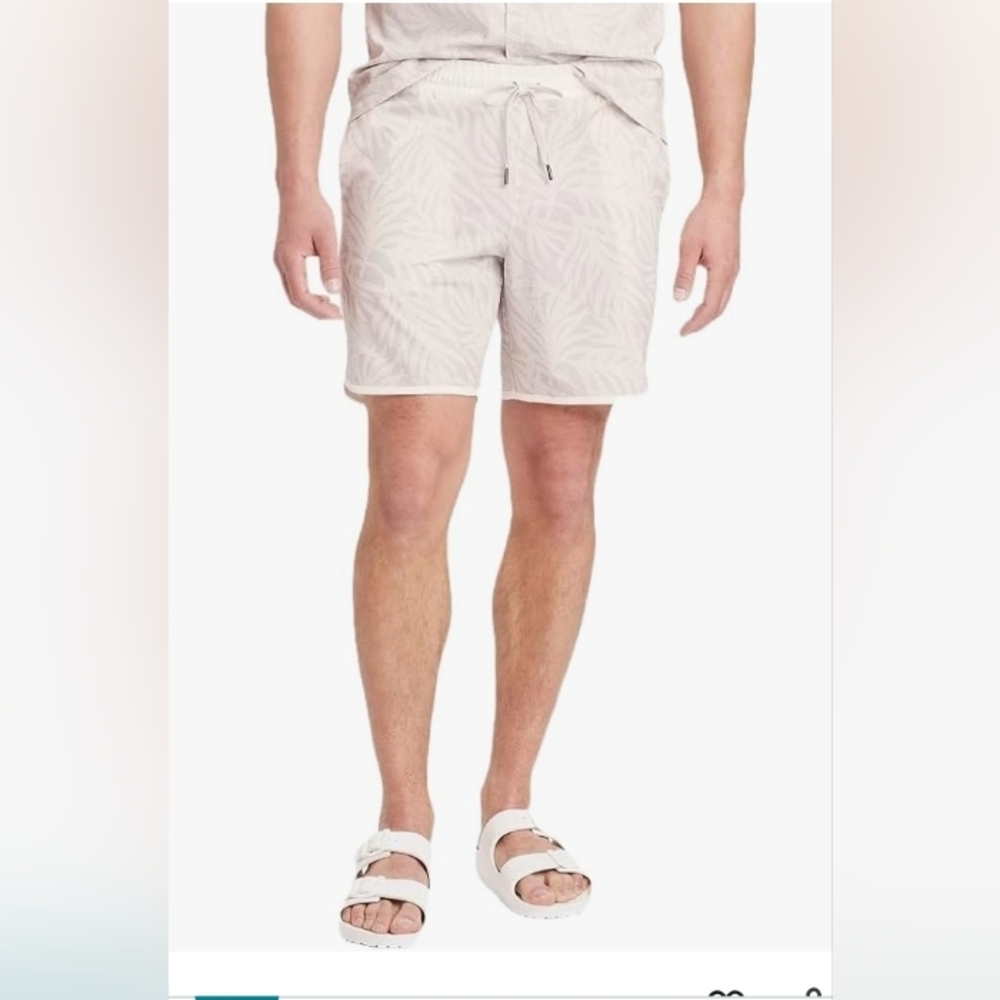 Men's Hybrid Shorts 7" All in Motion Beige Tropical Print Size XXL